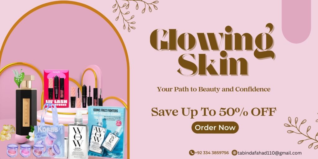Pink and Brown Elegant Promotion Beauty Skincare Banner